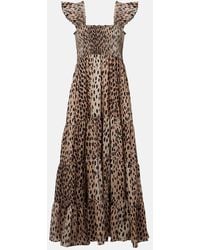 RIXO London - Tiered Leopard-Print Cotton Maxi Dress - Lyst
