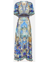 Camilla - Embellished Floral Silk Maxi Dress - Lyst