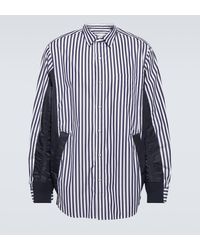 Sacai - Striped Cotton-blend Poplin Shirt - Lyst