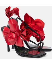 Magda Butrym - Floral-Applique Leather Slingback Sandals - Lyst
