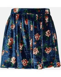KENZO - Mini-Jupe En Velours A Fleurs - Lyst