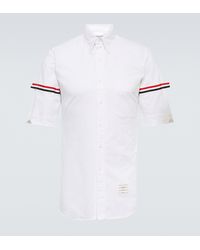 Camicia in cotone con grosgrain tricolore Mytheresa Uomo Abbigliamento Camicie Camicie casual 