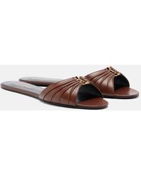 Saint Laurent - Babylone Leather Slides - Lyst