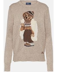 Polo Ralph Lauren - Jersey de algodon con bordado Polo Bear - Lyst
