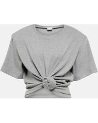 Magda Butrym - T-shirt raccourci en coton melange - Lyst