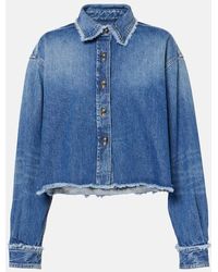 Alanui - Camicia Di Jeans Cropped Con Frange - Lyst