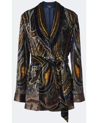 Etro - Paisley Velvet Wrap Blazer - Lyst