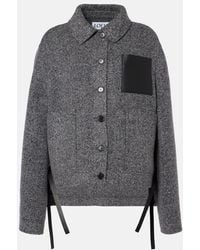 Loewe - Workwear Leather-Trimmed Wool-Blend Jacket - Lyst
