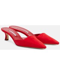 Manolo Blahnik - Moiramu Suede Mules - Lyst