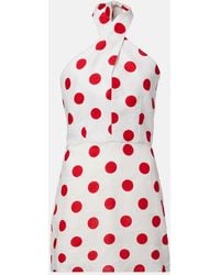Cala De La Cruz - Veneta Polka-Dot Halterneck Linen Minidress - Lyst