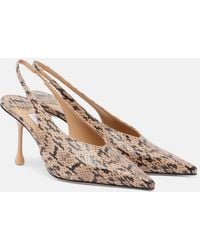Jimmy Choo - Isa Snake-Effect Leather Slingback Pumps - Lyst