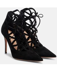 Gianvito Rossi - Elisa 95 Suede Lace-Up Pumps - Lyst