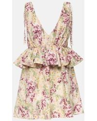 Agua Bendita - Infinito Florecer Ruffled Cotton Minidress - Lyst