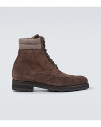Manolo Blahnik - Sapele Suede Lace-Up Boots - Lyst