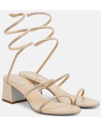 Rene Caovilla - Cleo Crystal-Embellished Satin Sandals - Lyst