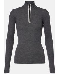 Brunello Cucinelli - Ribbed-Knit Wool Half-Zip Sweater - Lyst