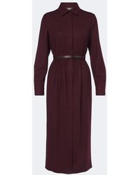 Max Mara - Belted Wool-Blend Shirt Dress - Lyst