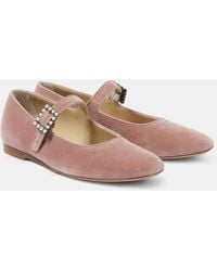 Le Monde Beryl - Velvet Mary Jane Flats - Lyst