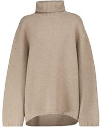 Totême Turtleneck Wool And Cashmere Sweater - Natural