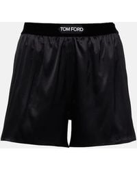 Tom Ford - Short A Taille Haute En Soie Melangee - Lyst