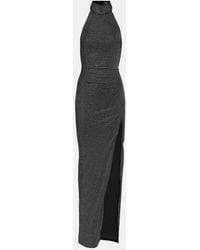 Balmain - Rhinestone-Embellished Velvet Maxi Dress - Lyst