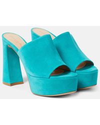 Gianvito Rossi - Holly Suede Platform Mules - Lyst