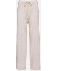 TOTEME - Cable-Knit Wool-Blend Wide-Leg Pants - Lyst