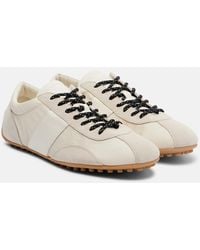 Tod's - Suede-Trimmed Satin Sneakers - Lyst