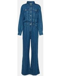 7 For All Mankind - Western Denim Jumpsuit - Lyst