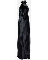 Galvan London - Pandora Halterneck Satin Gown - Lyst