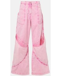 The Attico - Mid-Rise Cotton Canvas Wide-Leg Pants - Lyst