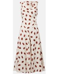 Altuzarra - Drina Printed Silk Midi Dress - Lyst