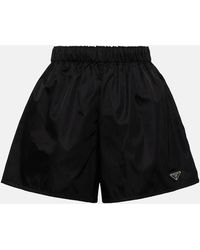 Prada - Shorts De Re-nylon De Tiro Alto - Lyst