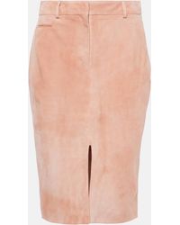 Tom Ford - High-rise Suede Pencil Skirt - Lyst