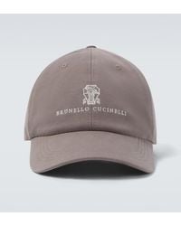 Brunello Cucinelli - Logo Embroidered Cotton Baseball Cap - Lyst