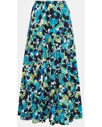 Diane von Furstenberg - High-rise Printed Cotton-blend Midi Skirt - Lyst