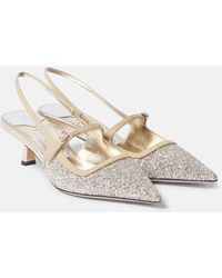 Jimmy Choo - Slingback-Pumps Didi 45 Mit Glitter - Lyst