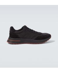 Loro Piana - Week End Walk Suede-Trimmed Sneakers - Lyst