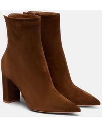 Gianvito Rossi - Lyell 85 Suede Ankle Boots - Lyst