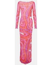 PUCCI - Marmo Sheer Tulle Maxi Dress - Lyst