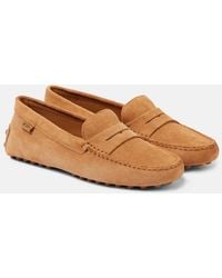 Tod's - Gommino Suede Driving Shoes - Lyst