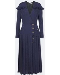 Alessandra Rich - Pleated Silk Jacquard Midi Dress - Lyst