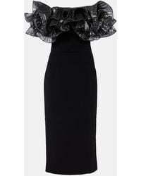 Rebecca Vallance - Lumi Frill-Detail Midi Dress - Lyst