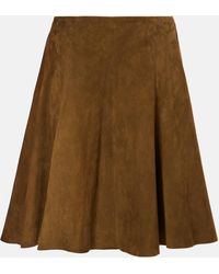 Stouls - Rosalba Pleated Suede Midi Skirt - Lyst