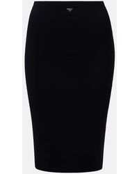 Prada - Logo Pencil Skirt - Lyst