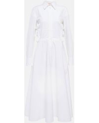 Valentino - Bow-embellished Cotton Shirt Dress - Lyst
