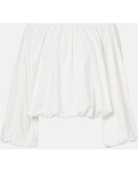 Dorothee Schumacher - Soft Volume Cotton Poplin Off-Shoulder Top - Lyst