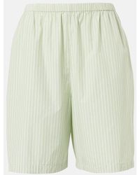 The Row - Zinnia Striped Cotton Poplin Bermuda Shorts - Lyst