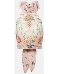 CAMILLA - Halterneck Linen And Silk Crop Top - Lyst