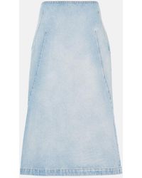 Dries Van Noten - Denim Midi Skirt - Lyst